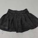 MakeMeChic Women's Pleated Denim Skirt Low Waist Raw Hem A Line Zipper Mini Jean Skirt