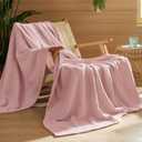 Bedsure 100% Cotton Throw Blanket for Spring Summer, Ultra Soft Waffle Weave Pink Blanket for Couch Sofa Chair, Thin Lightweight Breathable Bedding Gifts for Women, Girls, Teens, 50"x70", Throw Xl
