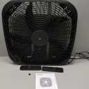 Amazon Basics 3-Speed Box Fan for Bedroom, Portable with Carry Handle, Powerful Airflow, 5 Blades, Lightweight Design, 67 Watts, 20-Inch, Black, 6.8"D x 20.86"W x 21.33"H