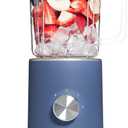 COOK WITH COLOR 300 Watt Blender: Powerful 2-Speed Control with Pulse, 4-Tip Stainless Steel Blades, 25oz (750ml) Jar, and Skid-Resistant Feet, Navy