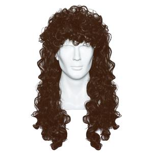 Pirate Captain Wigs Long Brown Wavy Curly Pirate Costume Wig for Men Women Halloween Cosplay