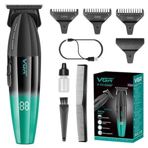 VGR 906 Fresh Fade Professional Hair Trimmer, 9000rpm Zero Gapped Beard Trimmer for Men, DLC T-Blade Cordless Hair Clipper for Barbers and USB Rechargeable, Green