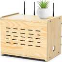 Upgrade WiFi Router Storage Box Hider, Projector Shelf, Large Space Modem Cable Organizer, Power Strip Cable Management Hider Rack by Solid Wood,Hide Router Home Decor Box, Need Assembly