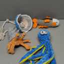 Nocciola 4 Packs Crinkle Squeaky Dog Toys for Aggressive Chewers, Durable Stuffed Plush Rope Tug Puppy Toy for Small, Medium Large Dogs, Octopus Fish Ocean Beach Summer, Dog Birthday Gifts