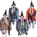 JOYIN 4 Pcs 19.6 Hanging Witch Halloween Decorations Outdoor Indoor Flying Haunted House Scary Decor for Lawn Garden Yard