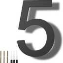 DEWEL 8 inch Floating Large House Numbers for Outside, Black Modern House Address Numbers Decor for 911 Visibility Signage with Nail Kits (House Number 5)