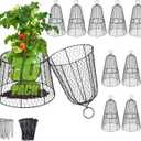 Alphatool Cloche Plant Protectors from Animals - 17.3" Hx11.8 D Chicken Wire Plant Covers with Removable Flip-Top Design, Rustproof Metal Garden Cloches Keep Rabbits, Squirrels, Birds Out - 10 Pack