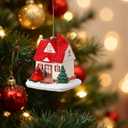 Thyle Cardinal Birdhouse Christmas Ornament Hand Painted House Ornament with Red Bird Tree Cardinal House Table Centerpiece Vintage Gifts for Holiday Christmas Tree Winter Home Decoration