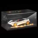 Model Car Acrylic Display Case with LED Light, Clear Diecast Display Case for 1: 24 Model Car Vehicle Dustproof Showcase with Black Base for Collectibles (11 x 6.3 x 5.1 Inches)