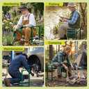 Saker Garden Kneeler and Seat Foldable Gardening Stool with Extendable Legs & Thickened Pad, Tool, Heavy Duty 400lbs Support for Elderly, Gardening, Outdoor Use