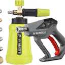 M MINGLE High Pressure Washer GunSnow Foam Lance, 4000 PSI Cannon Foam Blaster Power Washer with 1/4" Quick Connector, Car Wash Foam Cannon Kit with 5 Pressure Washer Nozzle Tips, 1 Liter