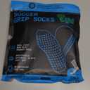 Lux Dual Grip Socks - Soccer Grip Socks for Men and Women. GripArray Performance & Comfort (Large, White (2 Packs))