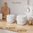 5.4L Kitchen Food Waste Bin with Lid & Handles, Indoor Compost Bucket Includes Inner Bucket Liner, White