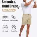 Future Flow Men's Golf Shorts 7 Inch Quick Dry Elastic Waist with Zipper Pockets Casual Dress Shorts for Men Work (30, Khaki)