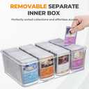 Homyrium Trading Card Storage Box Toploaders for Cards with 12 Dividers Hard Plastic TCG Card Storage Box, Card Organizer Portable Large Card Case Fit For 2000 Standard Cards (White)