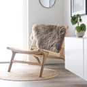 Sheepskin Fur Rug Long Hair 2x3 ft, Light Brown | Genuine long-hair sheepskin, each hide unique, perfect for sofa, chair or dining table, 1'11" x 2'11"