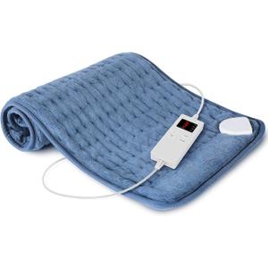 Heating Pad for Back, Heating Pad for Period Cramps with 6 Heat Settings & Timer, Portable Electric Heating Pads for Neck and Shoulders, Christmas Gifts for Women, Men, Blue (Blue-12x24 Inch)