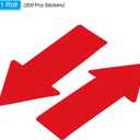 PATIKIL 6" x 3" Directional Arrow Sticker, 200 Pcs Vinyl Removable Self Adhesive Waterproof Floor Decal Wall Marking Sign for Road Instructions, Red