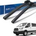 ClixWipers 28" + 20" High Performance Premium Automotive Replacement Windshield Wiper Blades, Passenger and Driver Side Wiper Blade Designed For All Weather & Winter Conditions (Set of 2)