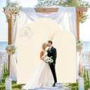 Set of 3 Arch Backdrop Cover Spandex Fitted Wedding Arch Covers,Round Top Double-Sided Chiara Arch Covers for Party Wedding Birthday Ceremony Event Banquet Decoration(6ft,6.6ft,7.2ft Beige)