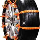 20pack Snow Tire Chains Reusable Anti-Skid Car Winter Wheels Chain Universal Cable Tire Belts, Orange Non-Slip Zip Tie Tires Chain Emergency for Auto Pickup Trucks Suv