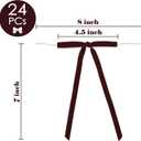 AIMUDI Burgundy Christmas Tree Bows 4.5" x 7" Wreath Bows Velvet Bows for Holiday Crafts, Garlands, Staircase, Home Outdoor Winter Christmas Decorations, 24 PCs