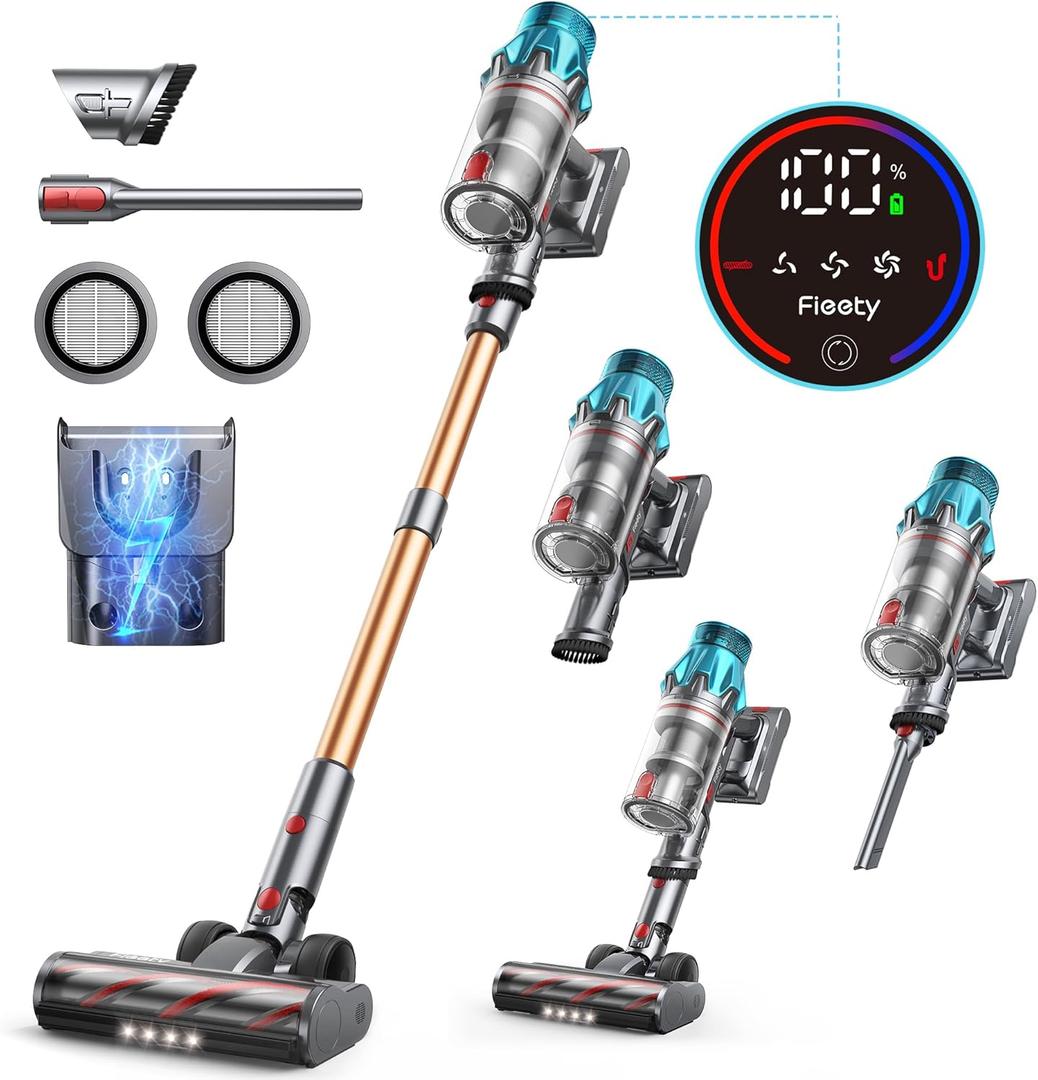 Cordless Vacuum Cleaner 550W/45Kpa, Stick Vacuum Cleaners 60 Mins Max Runtime with Charging Dock, Self-Standing Handheld Vacuum With Touch Display, 6-in-1 Vacuum Cleaner For Carpet/Hard Floor/Pet Hair