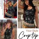 Nlife Womens Nashville Sparkly Fringe Sleeveless Tops Concert Raceback Ribbed Tank Tops with Glitter Tassel (Black, S)