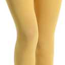 80 Denier Microfibre Tights for Women Soft Semi Opaque Solid Color High Waist Footed Pantyhose (One Size, Lemon Yellow)