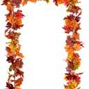 DearHouse 2 Pack Fall Garland Maple Leaf, 5.9Ft/Piece 7 Colors Hanging Vine Garland Artificial Autumn Foliage Garland Thanksgiving Decor for Home Wedding Fireplace Party Christmas (Brown)