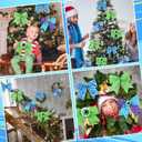Chuangdi 24 Pcs Monster Christmas Bows Ornaments 6 Inch Large Christmas Tree Decorations Blue Purple Green Monster Bow Decor for Xmas Tree Ornaments Gift Wrapping DIY Crafts Supplies