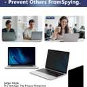 Magnetic Laptop Privacy Screen for 14 Inch 16:10, That Screen Size is 11.87 in Wide and 7.42 in High.Removable Laptop Computer Screen Privacy Shield Anti Glare And Blue Light with Lenovo Hp Dell Acer Asus Thinkpad Envy