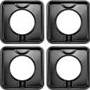 SGP-400 Chrome Square Gas Range Drip Pan, Black Porcelain Square 7.75 Replace WP786333 AP6011553 PS11744751 786333, 4 Pack | Upgrade by PANDEELS