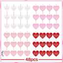 Harloon 48 Pieces Valentine's Day Conversation Hearts Ornaments 2.4inch Mini Love Letter Haning Decoration for Tree Pink Red White Romantic Notes Tag with String for Valentine Wedding Party Gift