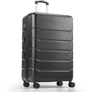 HealSmart Hardside Carry-On Luggage, Expandable Portable Hardshell Luggage with Spinner Wheels, Lightweight Suitcase TSA Lock, 28 Inch, Black