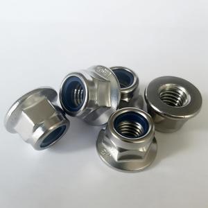 M10-1.5 Flange Nylon Insert Lock Nuts,18PCS Stainless Steel 18-8 Hex Flanged Locknuts,Bright Finish,Robust Fastening Solutions for Industrial & Home Use