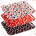 Rtteri 3 Pcs Casino Serving Tray and Platter 13 x 10 Inch Poker Plastic Platter Reusable Las Vegas Poker Plate Red and Black Playing Card Rectangle Candy Dish for Food Casino Birthday Party Decoration