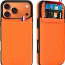 Wallet Phone Case for iPhone 17 Pro Max Case with Card Holder for Men Women, Leather Protective Phone Cover with Wallet Compatible with iPhone 17 Pro Max of 2025, Orange