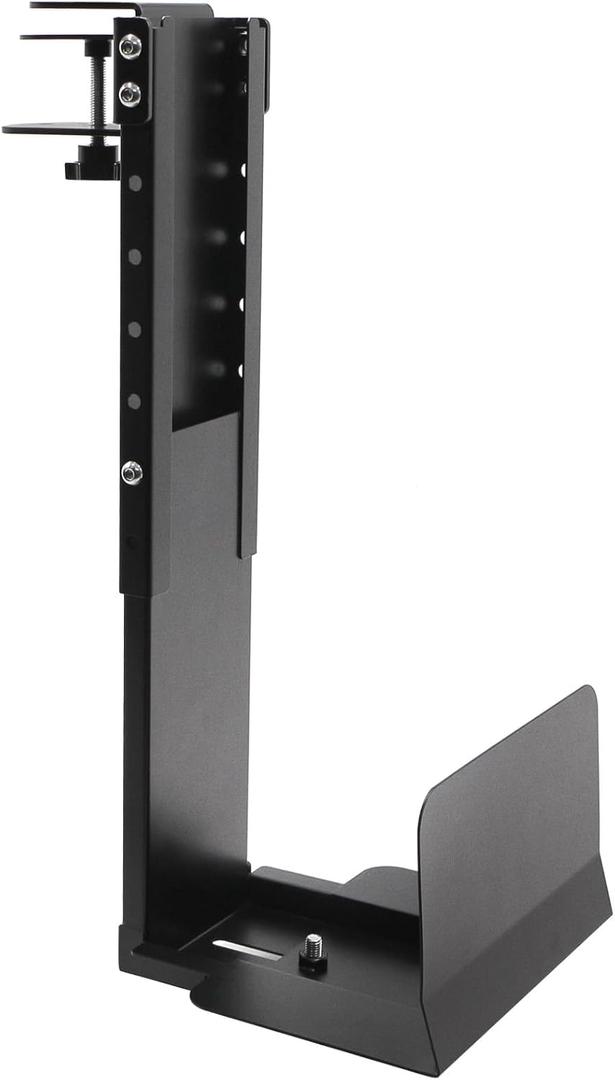 Adjustable Clamp Mount on Desk for PC Tower - No Drilling, Height Adjustable from 13.2" to 21.6", Width Adjustable from 5.5" to 9.8", Heavy Duty Under Desk Computer Mount, Computer Mount for Desk
