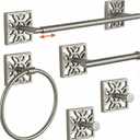 Autumn Alley 5 Pieces Nickel Bathroom Accessories Set, Wall Mounted  Silver Toilet Paper Holder, Chrome Bath Towel Holder, Brushed Nickel Towel Ring & Silver Bathroom Hardware Set Complete