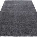 Fluffy Dark Grey Rug Living Room Are Non-Slip Washable Rugs
 72x20Inch