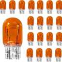 T20 7440A WY21W Turn Signal Bulb Daytime Running Light Blinker Brake Light Bulbs, 10PCS Monofilament Side Marker Lights Mini Taillight 7440 Bulb Replacement for Cars,Trucks,SUVs (Amber)