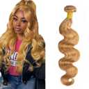 Honey Blonde Bundles Human Hair 27 Body Wave Bundles 28 inch 1 Bundle 50g Double Weft Soft Real 27 Blonde Bundle Human Hair Extensions