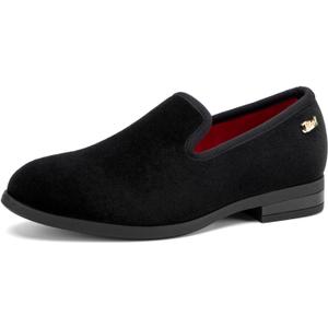 JITAI Velvet Boy's Loafers Slip-On Dress Shoes Wedding Formal Tuxedo Shoes for Boys, Black/17, 2 US