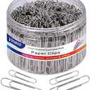 Vinaco Paper Clips Non Skid, 500PCS Medium and Jumbo Paper Clips (1.3 inch & 2.0 inch), Durable & Rustproof, Coated Paper Clip Great for Office School and Personal Use