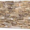 3 PCS Acoustic Wall Art Acoustic Panels, 24x16 Inches Flat Stone Pattern Sound Absorbing Wall Art, Decorative Sound Absorbing Panels for Wall, Room, Home Theater, Studio