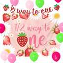 BACH AND BOOZY Strawberry Half Birthday Decorations,Include Its My Half Birthday Backdrop,Strawberry 6 Months Banner and balloons for Girls 6 Months Party Supplies