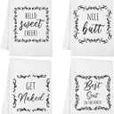 4 Pieces Funny Hand Towel with Sayings Decorative Kitchen Rustic Bath Hand Towels for Bathroom Kitchen Farmhouse Restroom, 16 x 24 Inch