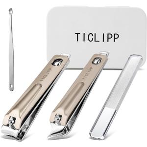 Heavy-Duty Stainless Steel Toenail Clippers Set with Built-in File, Sharp Precision Nail Cutter & Fingernail Trimmer for Men Women Seniors Thick Nails Daily Use