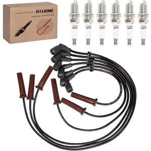 Set of 6 PCS Ignition Spark Plug Wires 671-6063 51031 RC-GMX085 9746BB 7696 19417604 & 6 Iridium Spark Plugs Set Compatible with Chevrolet Impala Monte Carlo Buick LaCrosse Lucerne Pontiac Grand Prix
